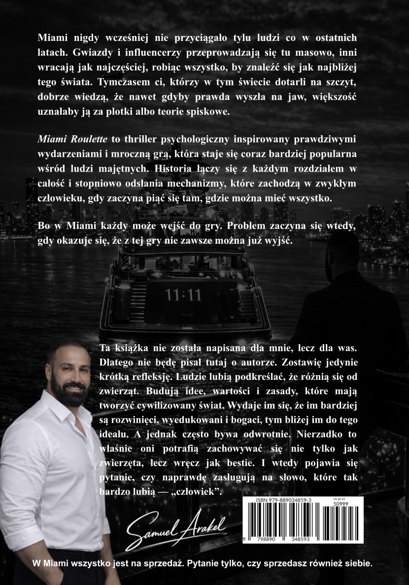 Miami Roulette Samuel Arakel Książka Okładka Tył